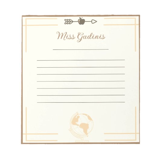 金ゴールドグローブ先生 ノートパッド (正面)