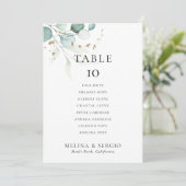 金ゴールドグ結婚リーンのテーブル6シーティングチャートカード 招待状 (スタンド正面)