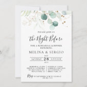 金ゴールドグ葉リー習書リハーサルディナー 招待状 (正面)