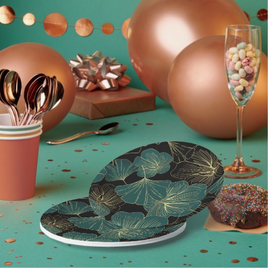 金ゴールドグ葉ロン ペーパープレート (複数)