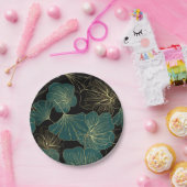 金ゴールドグ葉ロン ペーパープレート (パーティー)