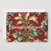 金ゴールドグ離れリードのクリスマスホリデーカード シーズンカード (正面)