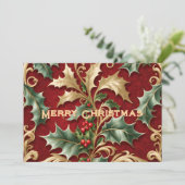 金ゴールドグ離れリードのクリスマスホリデーカード シーズンカード (スタンド正面)