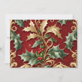 金ゴールドグ離れリードのクリスマスホリデーカード シーズンカード (裏面)