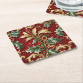 金ゴールドグ離れリードホリデイ紙コースター スクエアペーパーコースター (アングル)