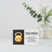 金ゴールドケトルベル |大理石炭素繊維 名刺 (スタンド正面)