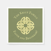 金ゴールドケルトクラシッククロス信仰とベゴラ スタンダードカクテルナプキン (正面)