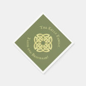 金ゴールドケルトクラシッククロス信仰とベゴラ スタンダードカクテルナプキン (角)