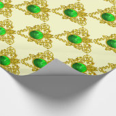 金ゴールドケルトハートサンパトリックの日 ラッピングペーパー (角)