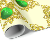 金ゴールドケルトハートサンパトリックの日 ラッピングペーパー (ロールコーナー)