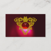 金ゴールドケルトハートジュエルレッドルビージェムストーン、ブルゴーニュ 名刺 (裏面)