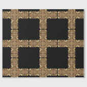 金ゴールドケルト十字巻き紙 ラッピングペーパー (フラット)