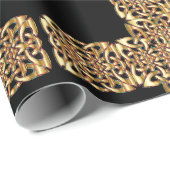 金ゴールドケルト十字巻き紙 ラッピングペーパー (ロールコーナー)