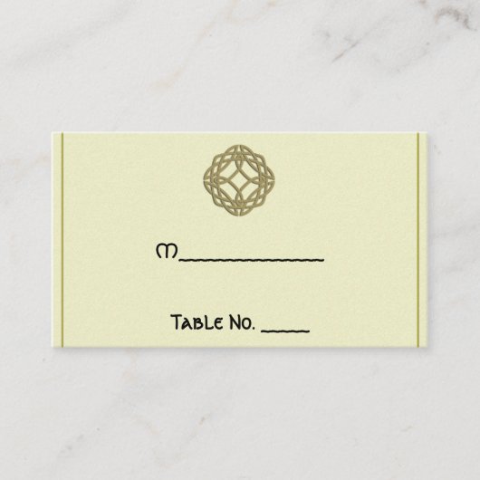 金ゴールドケルト永遠結婚ノット座席表 プレイスカード (正面)
