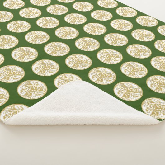 金ゴールドケルト犬トリオパターン シェルパブランケット (3/4)