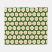 金ゴールドケルト犬トリオパターン フリースブランケット (正面(横))