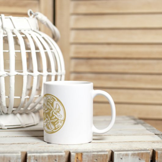 金ゴールドケルト犬トリオ コーヒーマグカップ