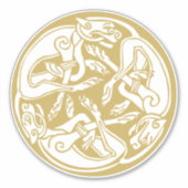 金ゴールドケルト犬トリオ シール (正面)