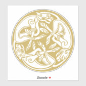 金ゴールドケルト犬トリオ シール (シート)