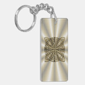 金ゴールドケルト結び目模様オリジナルアートデザイン キーホルダー (正面左)