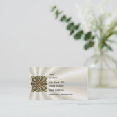 金ゴールドケルト結び目模様オリジナルデザイン 名刺 (スタンド正面)