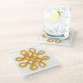 金ゴールドケルト結び目模様ガラスコースター ガラスコースター (アングル)