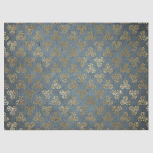 金ゴールドケルト結び目模様スパイラル切り離し 薄葉紙 (正面)