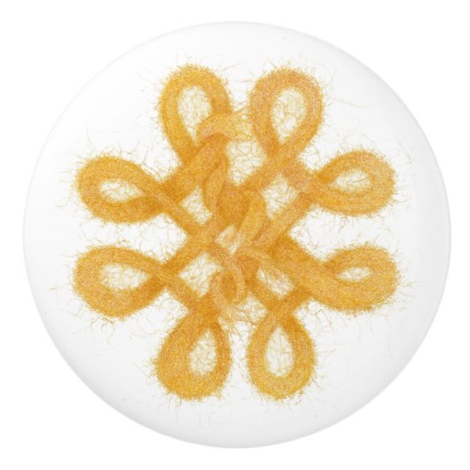 金ゴールドケルト結び目模様セラミックノブ セラミックノブ (正面)