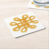 金ゴールドケルト結び目模様ダイヤモンド紙コースター ペーパーコースター (アングル)