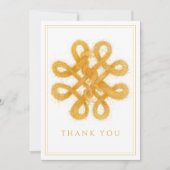 金ゴールドケルト結び目模様フラットサンキューカード シーズンカード (正面)