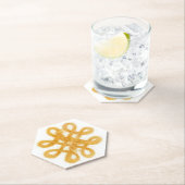 金ゴールドケルト結び目模様六角紙コースター ペーパーコースター (インサイチュ)