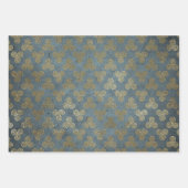 金ゴールドケルト結び目模様緩和曲線 ラッピングペーパーシート (正面3)