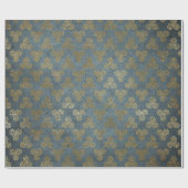 金ゴールドケルト結び目模様緩和曲線 ラッピングペーパー (フラット)