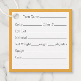 金ゴールドケルト結び目模様2"スクエアヤーンラベル フェイバータグ