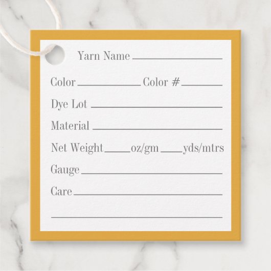 金ゴールドケルト結び目模様2"スクエアヤーンラベル フェイバータグ (正面)