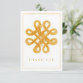 金ゴールドケルト結び目模様3.5x5フラットサンキューカード サンキューカード (スタンド正面)