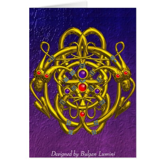 金ゴールドケルト結び目模様(双竜) (正面)