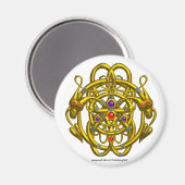 金ゴールドケルト結び目模様(双竜) マグネット (正面/裏面)