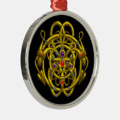 金ゴールドケルト結び目模様（双竜） メタルオーナメント (右)