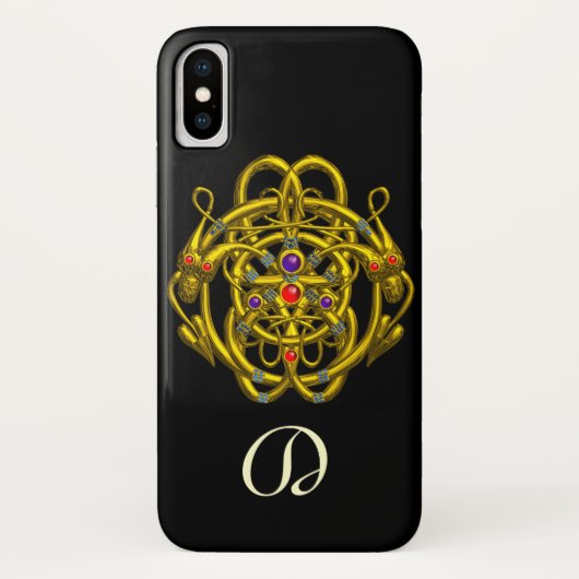 金ゴールドケルト結び目模様(双竜) Case-Mate iPhoneケース (裏面)