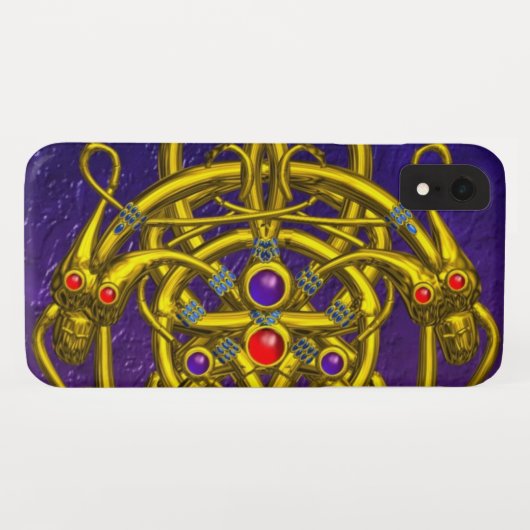 金ゴールドケルト結び目模様(双竜) Case-Mate iPhoneケース (裏面(横))