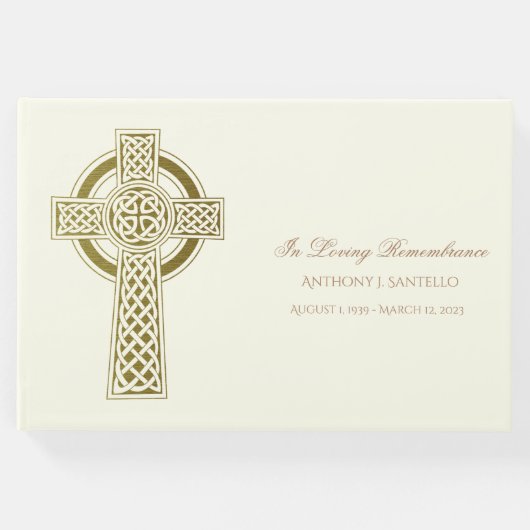 金ゴールドケルト・クロス・アイルランド記念葬儀 ゲストブック (正面)