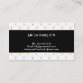 金ゴールドケーキタイポグラフィパストリシェフラグジュアリーベーカリー 名刺 (裏面)