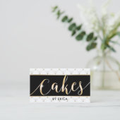 金ゴールドケーキタイポグラフィパストリシェフラグジュアリーベーカリー 名刺 (スタンド正面)