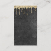 金ゴールドケーキロゴ | 金ゴールドグリッターアイシングドリップ 名刺 (裏面)