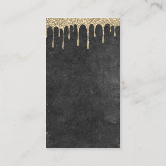 金ゴールドケーキロゴ | 金ゴールドグリッターアイシングドリップ 名刺 (裏面)