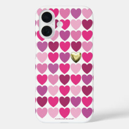 金ゴールドケースのハート iPhone 16ケース