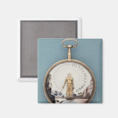 金ゴールドケース付きブラスエンエアポケット時計 マグネット (正面/裏面)