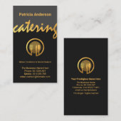 金ゴールドケータリングサイネージ金ゴールドカトラリーレストラン 名刺 (正面/裏面)