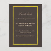 金ゴールドゲイウェディング日付icポストカードを保存 案内ポストカード (正面)